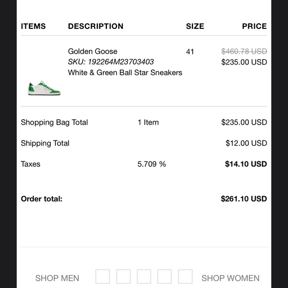 Golden Goose Green and White Sneakers - Picture 2 of 4